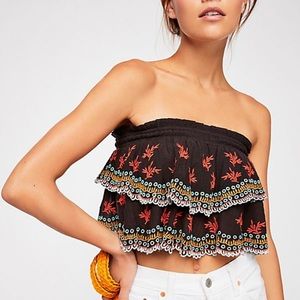 Free people hi honey embroidered Tube top
